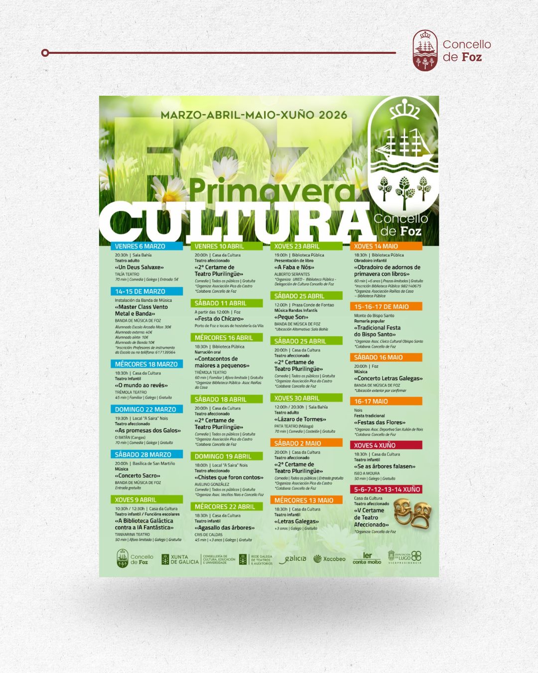 CARTEL PROGRAMACIÓN CULTURAL PRIMAVERA