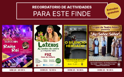 Recordatorio de actividades para este finde